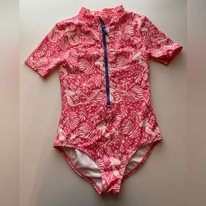 Mini Boden Kids Pink Mermaid One Piece Zipper Swimsuit 9-10Y 140cm